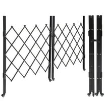 TEQIN Single Folding Security Gate,Flexible Expanding Security Gate, Folding Driveway Door Gate, Steel Accordion Security Gate, 360°Rolling Barricade Gate