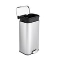 thumbnail image 1 of TEQIN Stainless Steel Trash Can with Lid, Large Garbage Can, Rustproof Step-on Kitchen Metal Trash Bin with Inner Bucket for Kitchen Office, 1 of 7