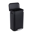 thumbnail image 1 of TEQIN Stainless Steel Trash Can with Lid, Large Garbage Can, Rustproof Step-on Kitchen Metal Trash Bin with Inner Bucket for Kitchen Office, 1 of 7