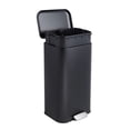 thumbnail image 1 of TEQIN Stainless Steel Trash Can with Lid, Large Garbage Can, Rustproof Step-on Kitchen Metal Trash Bin with Inner Bucket for Kitchen Office, 1 of 7