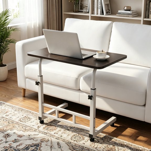 TEQIN Standing Desk Adjustable Height, Mobile Stand Up Desks With Wheels Small Computer Table Rolling Desk, Portable Work Desk Laptop Desk Standing Table For Home Office Desks