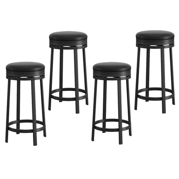 TEQIN Swivel Bar Stools,Counter Height Swivel Backless Round Barstools 24" Upholstered Counter Height Bar Stools, Swivel Counter Stools for Kitchen Island,Dinning Room