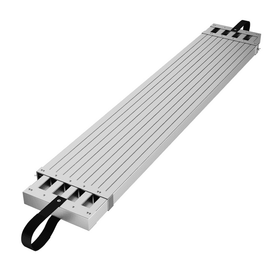 TEQIN Telescoping Plank, Aluminum Work Platform with Anti-Slip Surface, Extendable Scaffold Plank,Scaffolding Board with Non-Slip Platform Scaffolding Ladder Accessories for Painting Repair Cleaning