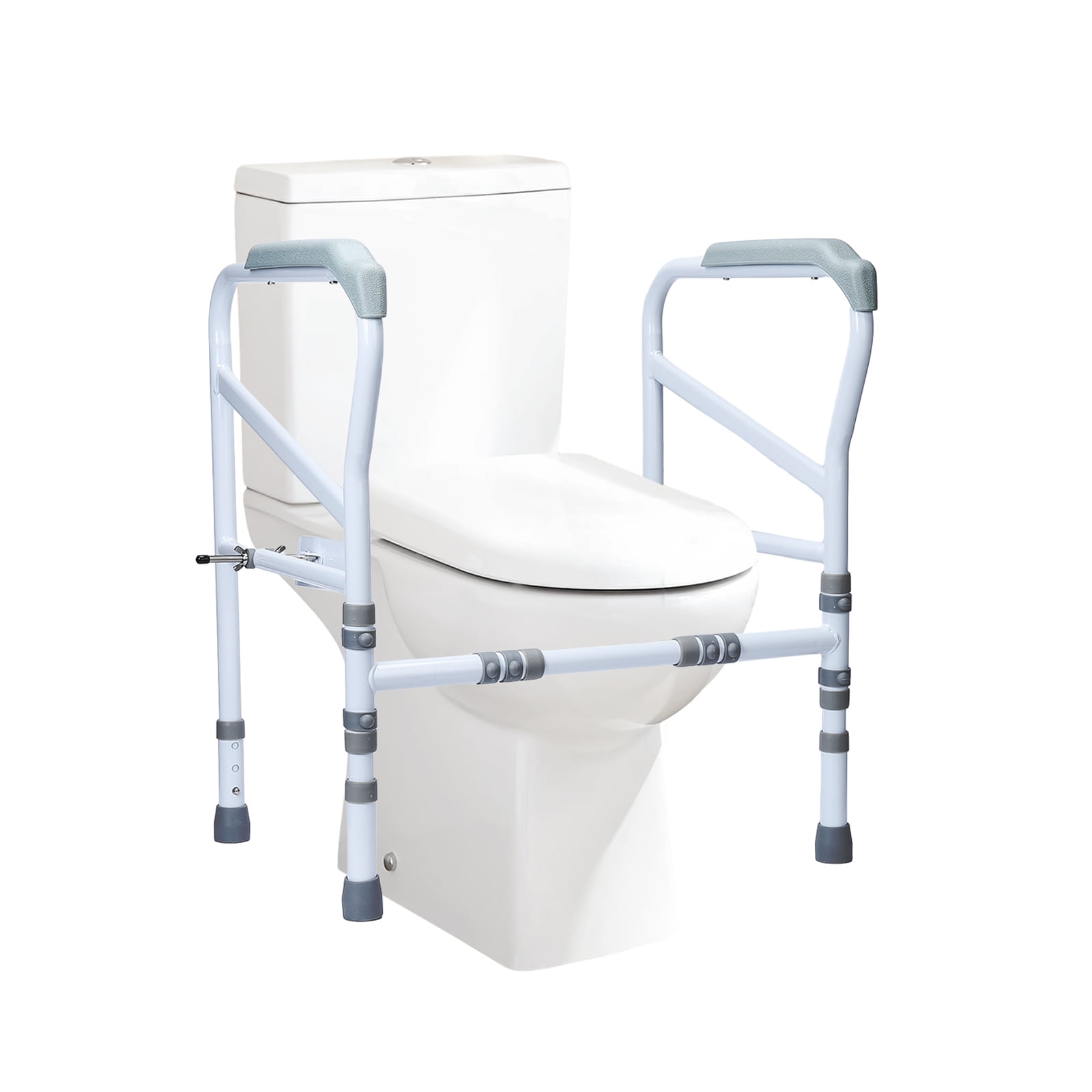 TEQIN Toilet Safety Rail for Elders with Adjustable Height and Width, Toilet Handicap Rails for Disabled and Pregnant, White, 330lbs