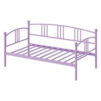 TEQIN Twin Daybed with Trundle Bed, Upholstered Day Bed with Floral Headboard, Sofa Bed Frame with Heavy Duty Metal Slats, for Living Room, Bedroom, Guest Room