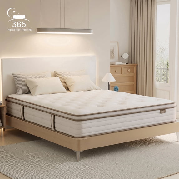 spanspace 12 in Twin Gel Memory Foam Hybrid Mattress with Pocket Springs, White, Medium Comfort