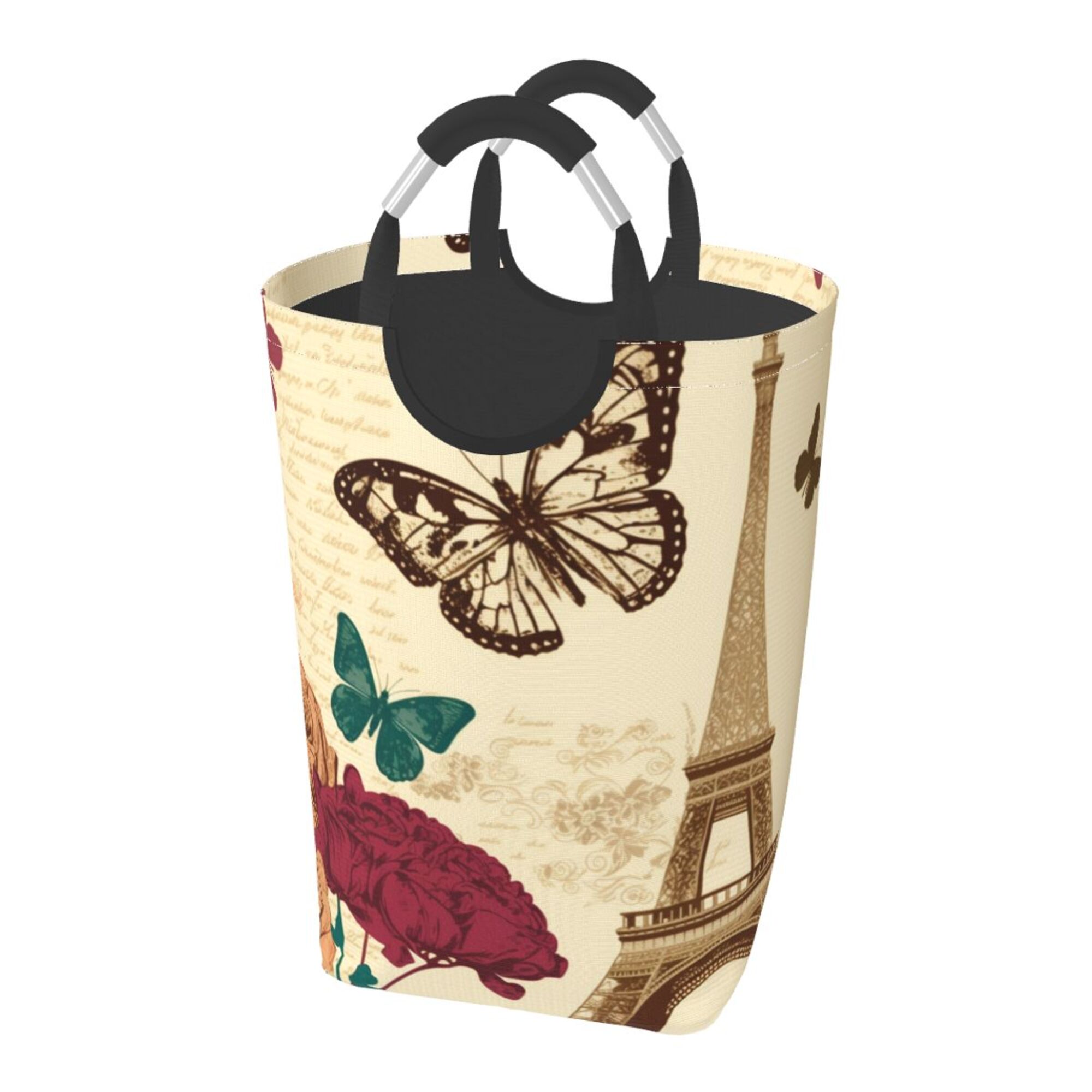 TEQUAN 50L Large Rectangular Laundry Hamper with Aluminum Handles