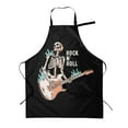 thumbnail image 1 of TEQUAN Adjustable Waterproof Apron with Pockets, Rock Skull Guitarist Printed Cooking Kitchen Cleaning Baking Aprons, 1 of 7