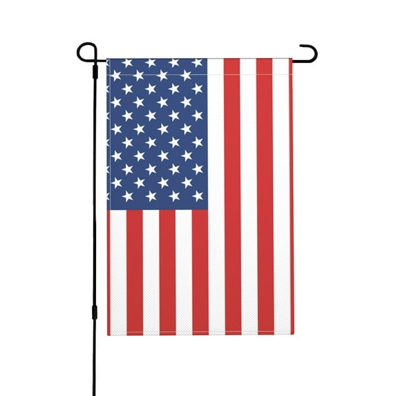 TEQUAN American Flag Old Glory Garden Flags, 18 x 12 inch Double Sided Linen Outdoor Flag for Holiday Farmhouse Yard Home Decor