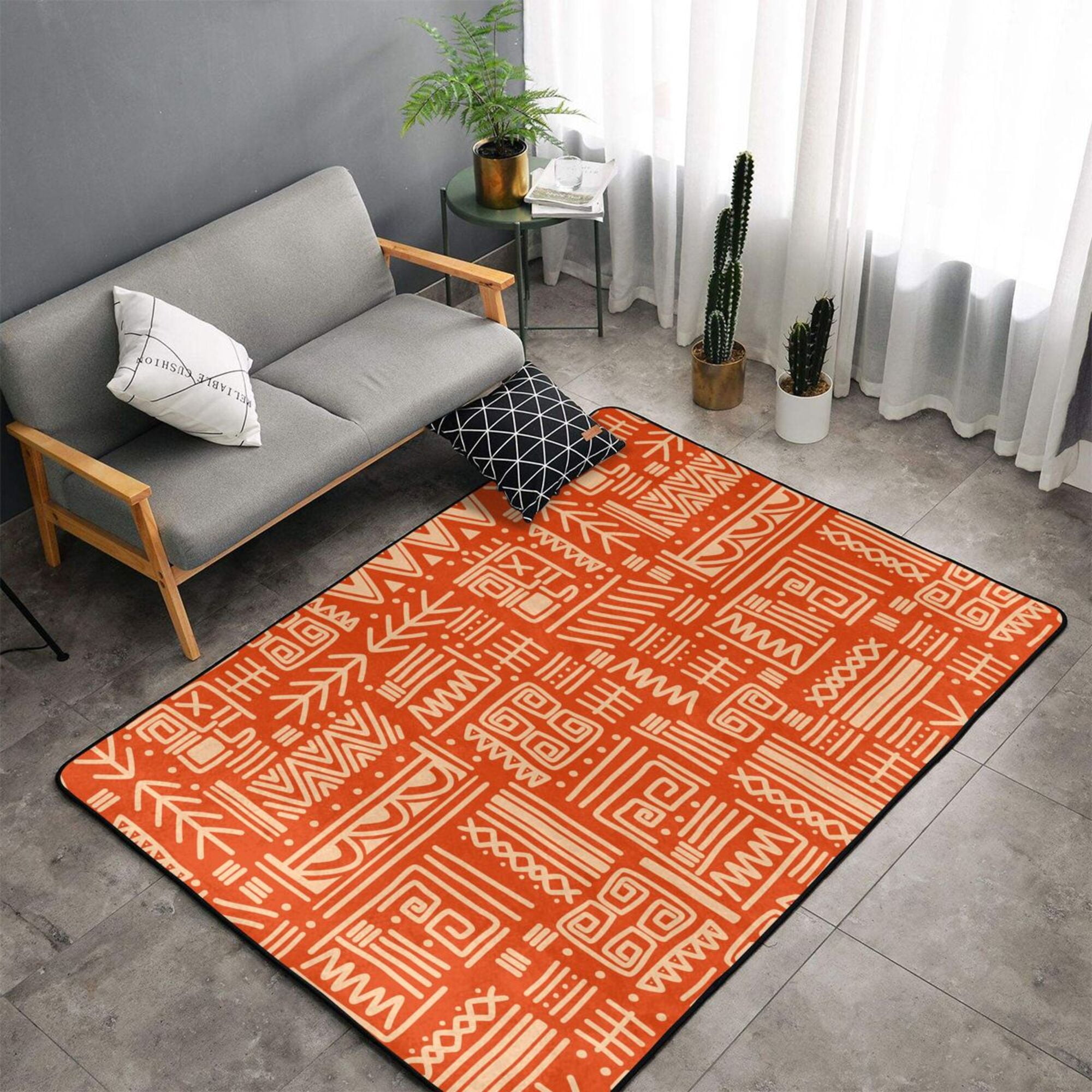 TEQUAN Area Rugs for Living Room Bedroom, Aztec Mexican Style