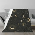 thumbnail image 1 of TEQUAN Double Layer Plush Bed Blanket, Astrology Esoteric Moons Stars Pattern Cozy Soft Air Conditioner Throw Blankets, 60" x 50", 1 of 7