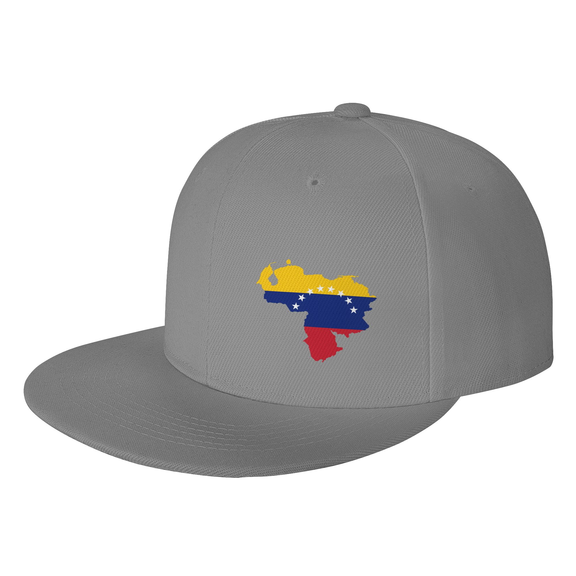 TEQUAN Flat Brim Hat (Blue) Pattern Map Snapback Flag Cap Venezuela Adjustable Hats, Baseball Men