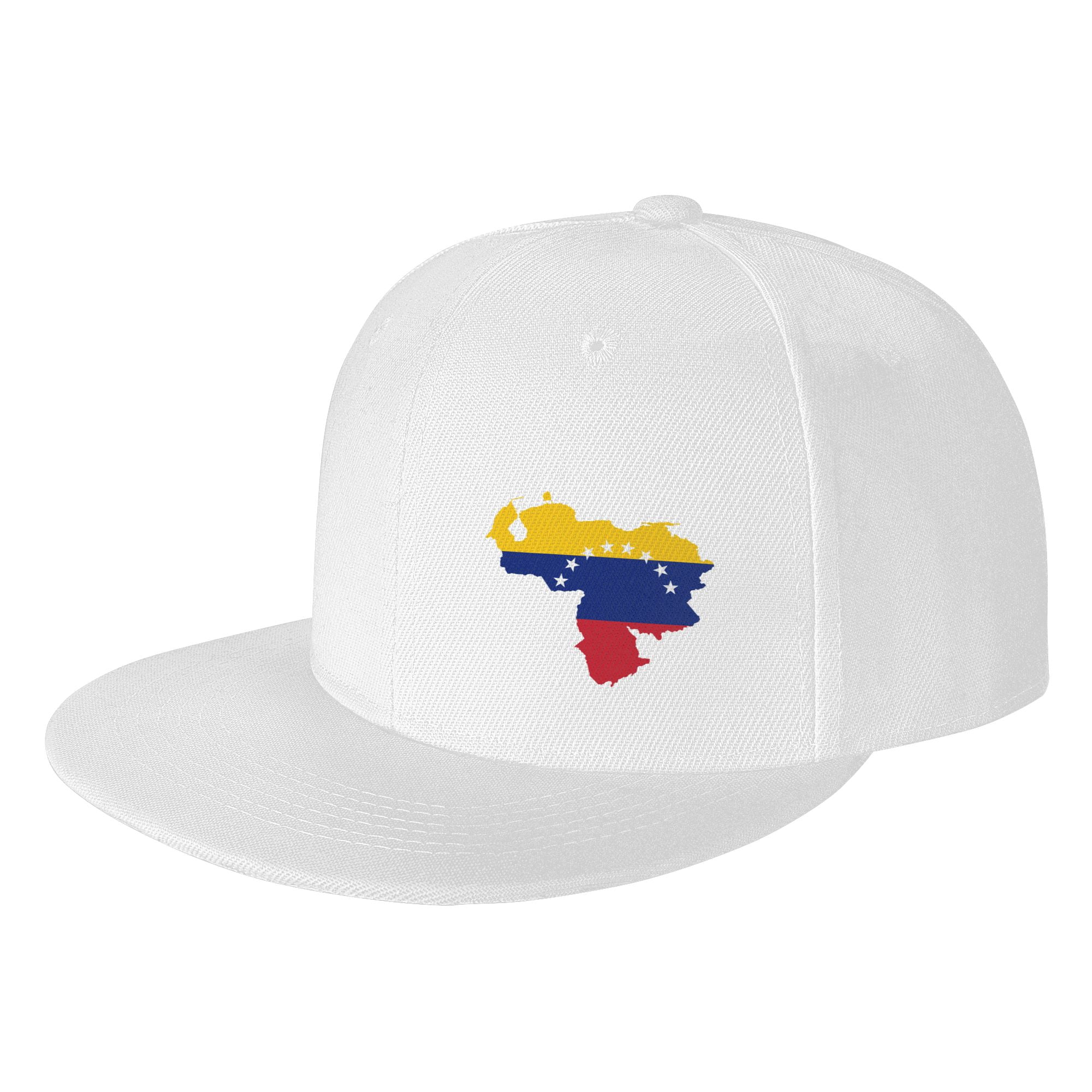 Hat Baseball Map Venezuela Pattern Flat Men Adjustable Hats, Flag Brim Cap (Blue) TEQUAN Snapback