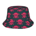 thumbnail image 1 of TEQUAN Foldable Polyester Adult Bucket Hat Halloween Death Skull Prints Sun Beach Fishing Outdoor Cap Unisex, 1 of 5