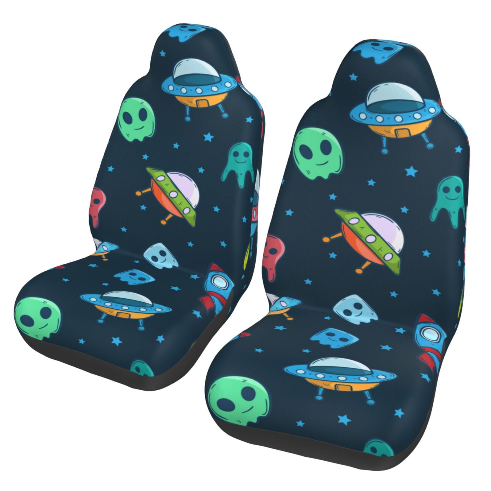Mini Alien White Head Universal Fit Car Seat Covers