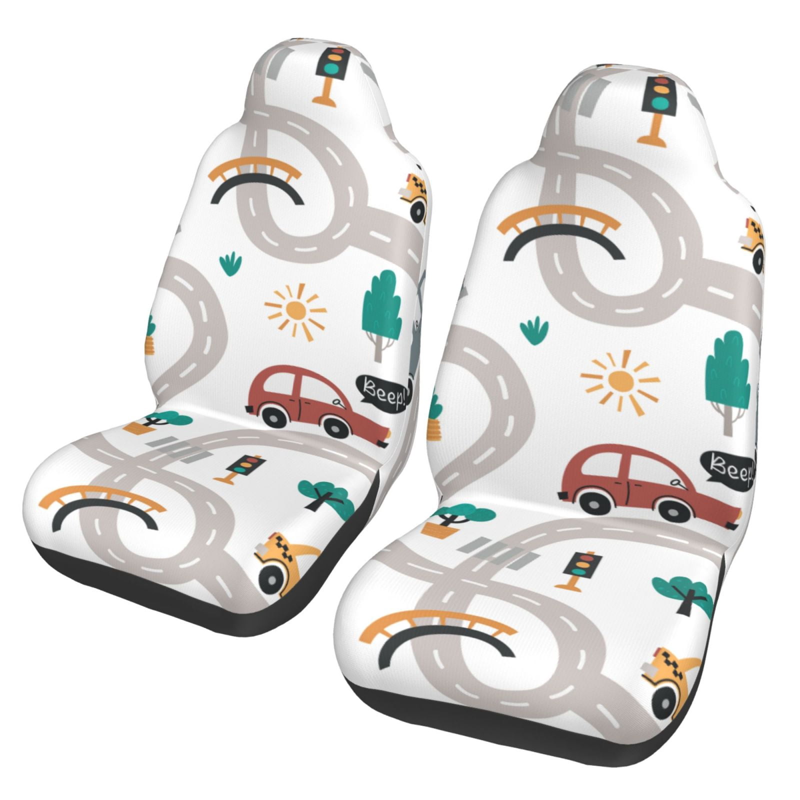 Comic Strip Book Pattern Print Universal Fit Car Seat Cover