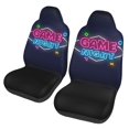 thumbnail image 1 of TEQUAN Front Seat Covers, Game Night Neon Signs Pattern 2 Piece Car Seat Cover Fit Most Car SUV Truck Van, 1 of 7