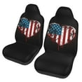 thumbnail image 1 of TEQUAN Front Seat Covers, Vintage Heart American Flag Pattern 2 Piece Car Seat Cover Fit Most Car SUV Truck Van, 1 of 7