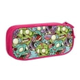 thumbnail image 1 of TEQUAN Large Capacity Pencil Case, Colorful Yelling Zombie Pattern Pencil Pouch 2 Compartments Pencil Bag (Pink), 1 of 7
