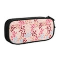 thumbnail image 1 of TEQUAN Large Capacity Pencil Case, Cute Flowers Pink Hearts Pattern Pencil Pouch 2 Compartments Pencil Bag (Black), 1 of 7