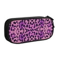 thumbnail image 1 of TEQUAN Large Capacity Pencil Case, Fashion Animal Leopard Texture Pattern Pencil Pouch 2 Compartments Pencil Bag (Black), 1 of 7