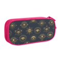 thumbnail image 1 of TEQUAN Large Capacity Pencil Case, Gold Evil Talisman Eyes Pattern Pencil Pouch 2 Compartments Pencil Bag (Pink), 1 of 7