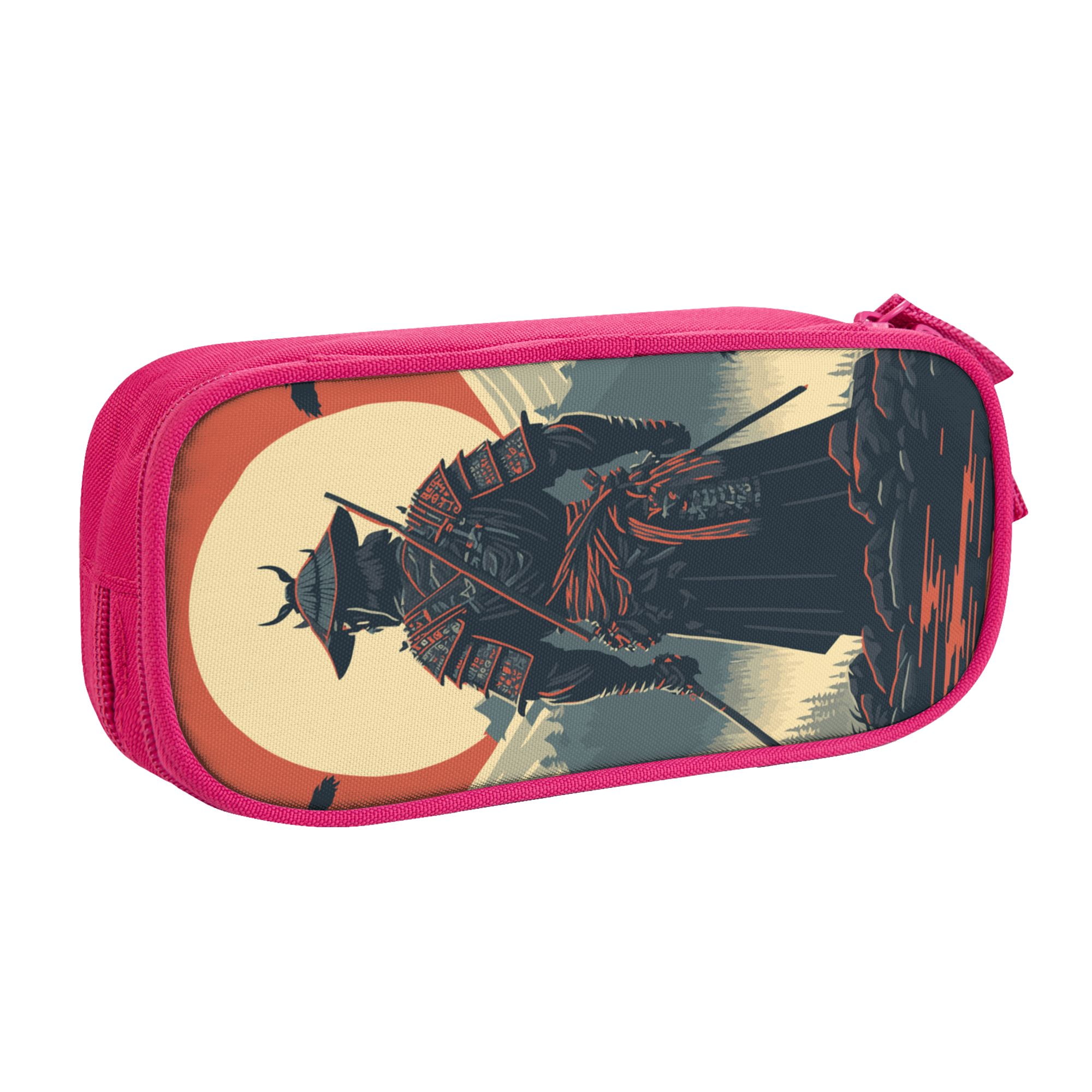 TEQUAN Large Capacity Pencil Case, Japanese Samurai Sunset Pattern