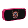 thumbnail image 1 of TEQUAN Large Capacity Pencil Case, Oni Mask Samurai Pattern Pencil Pouch 2 Compartments Pencil Bag (Pink), 1 of 7