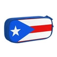 thumbnail image 1 of TEQUAN Large Capacity Pencil Case, Puerto Rico Flag Pattern Pencil Pouch 2 Compartments Pencil Bag (Blue), 1 of 7