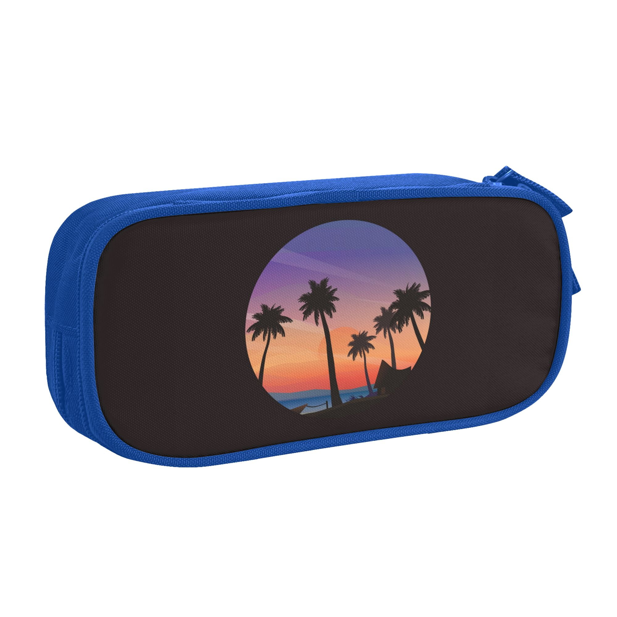 TEQUAN Large Capacity Pencil Case, Sunset Beach Coconut Trees Pattern