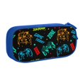 thumbnail image 1 of TEQUAN Large Capacity Pencil Case, Watercolor Game Zone Pattern Pencil Pouch 2 Compartments Pencil Bag (Blue), 1 of 7
