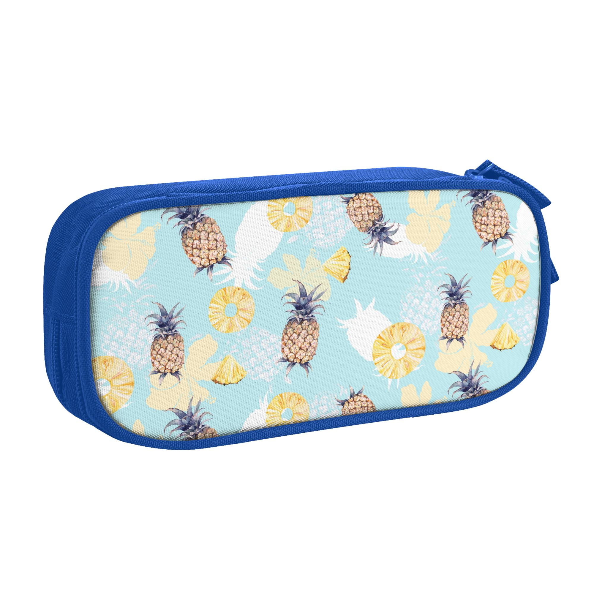 TEQUAN Large Capacity Pencil Case, Watercolor Tropical Fruit Pineapple