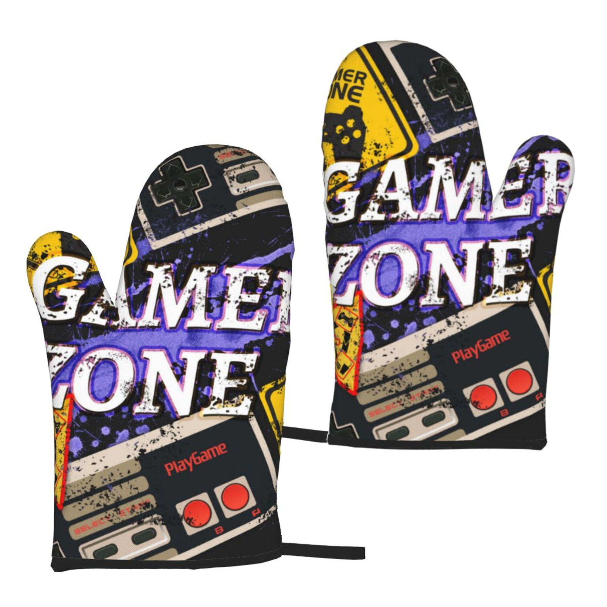 TEQUAN Oven Mitts, Game Time Gamer Zone Pattern Heat Resistant