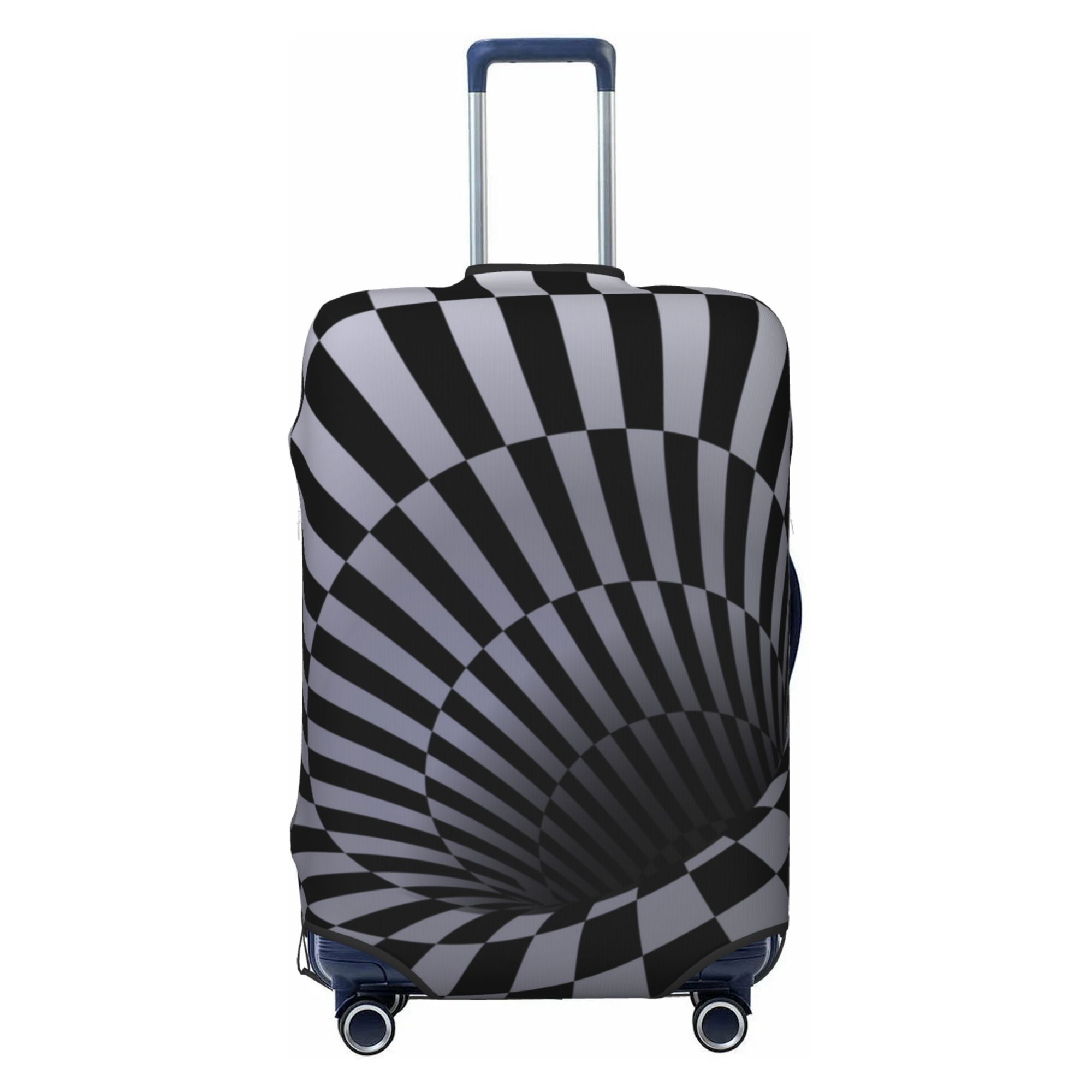 TEQUAN Polyester Elastic Luggage Cover, Black White 3D Vortex Illusion Pattern Dustproof Travel