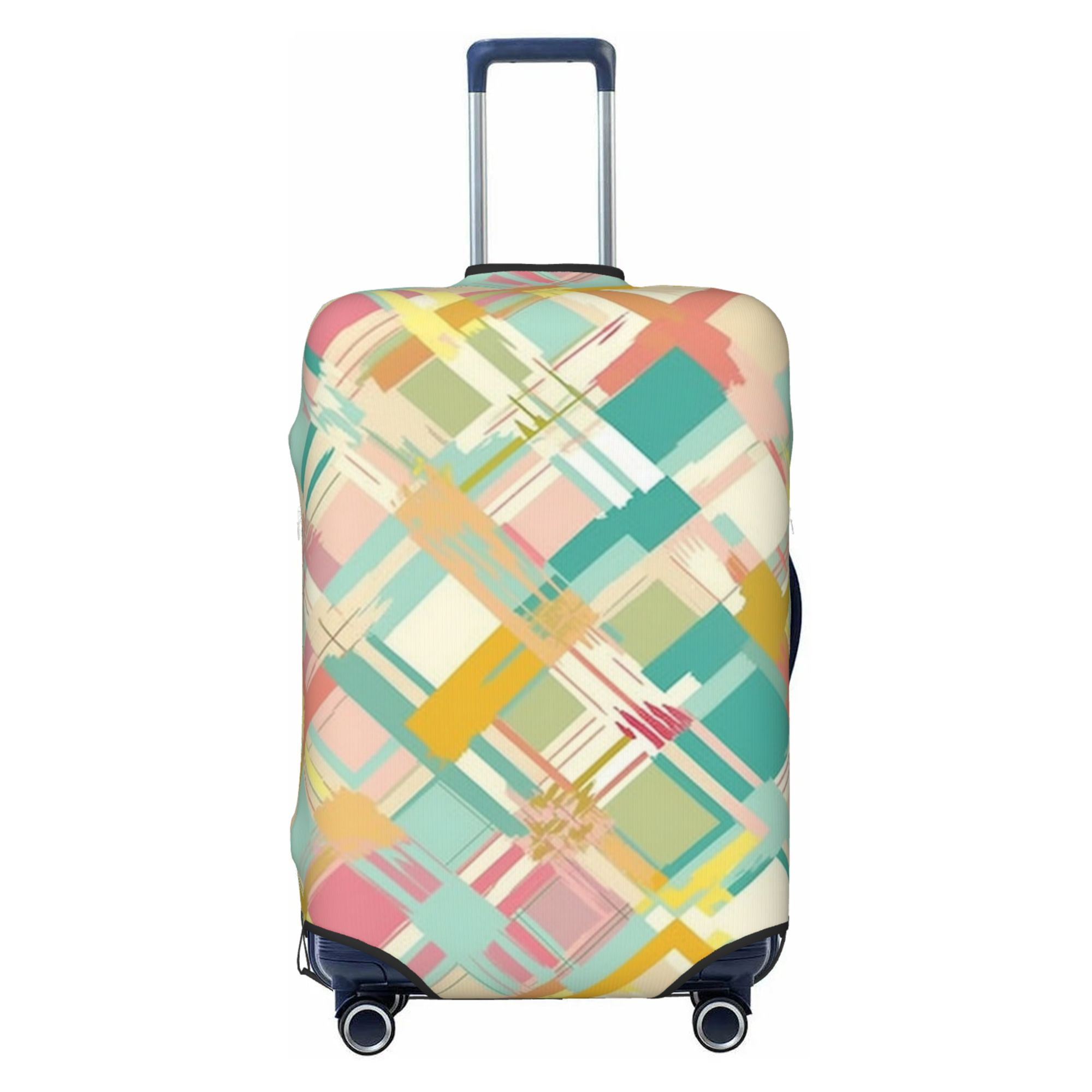 TEQUAN Polyester Elastic Luggage Cover, Colorful Geometric Squares