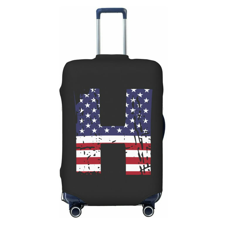 Letter Graphic Luggage Protector, Elastic Travel Suitcase Cover
