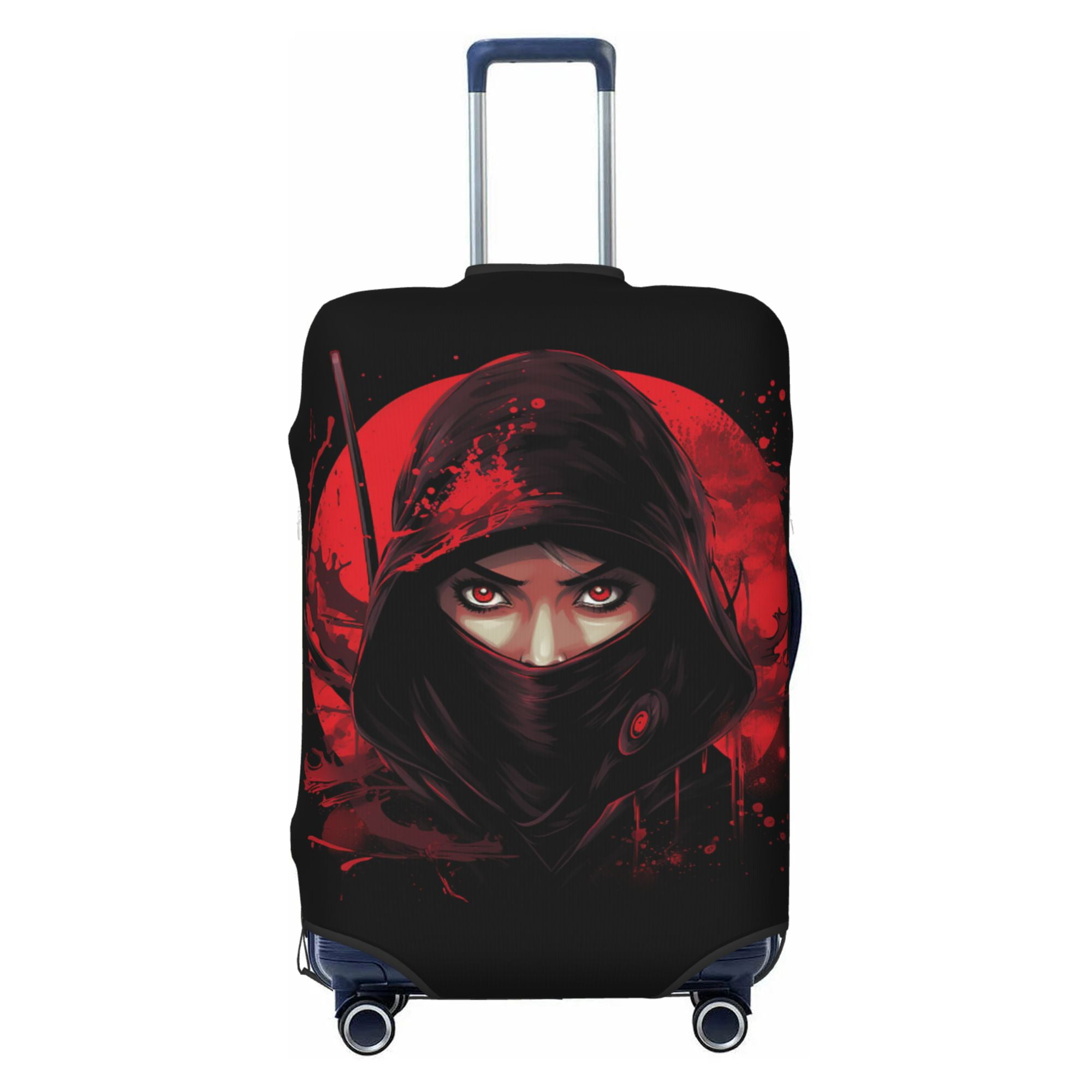 Tequan Polyester Elastic Luggage Cover Red Eyes Female Ninja Pattern Dustproof Travel Suitcase 