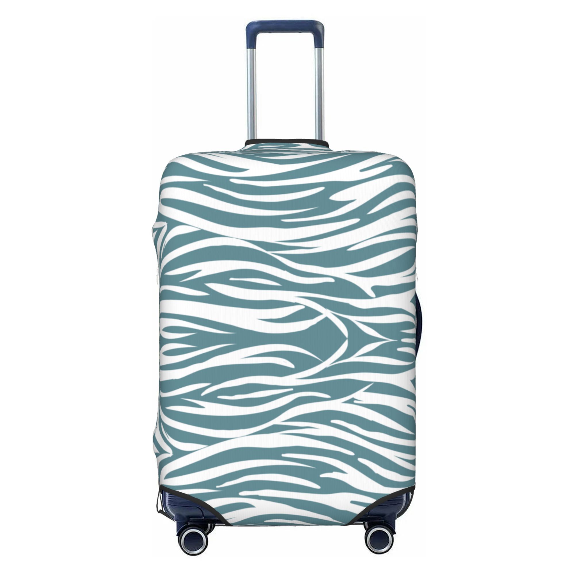 TEQUAN Polyester Elastic Luggage Cover, Zebras Plants Stripe Pattern Dustproof Travel Suitcase