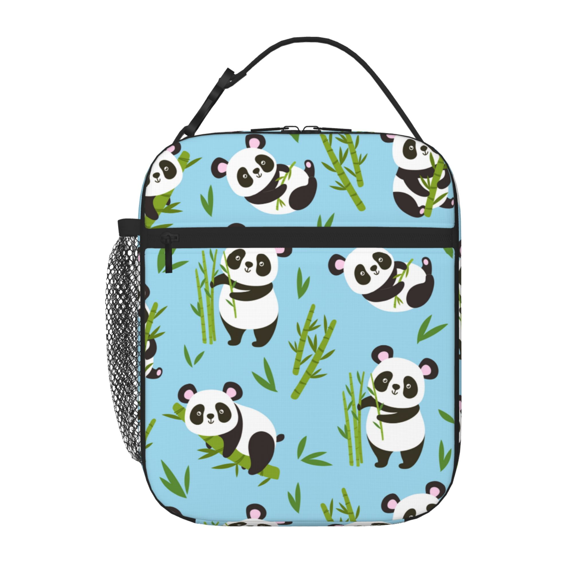 TEQUAN Portable Lunch Bag, Cute Panda Bear Animals Pattern Reusable