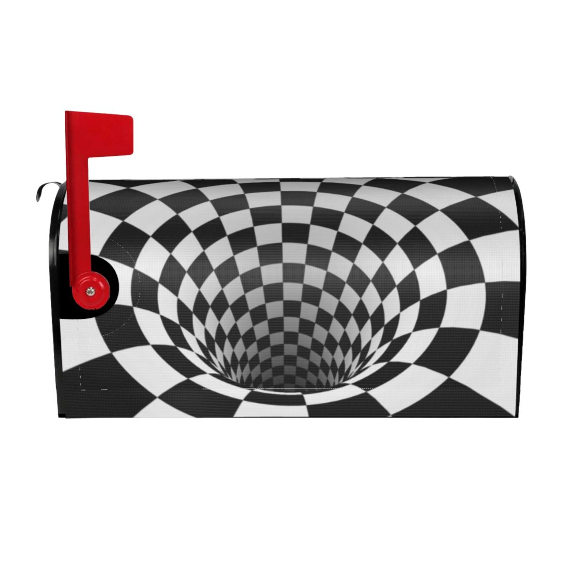 TEQUAN Realistic 3D Checkered Illusion Magnetic Mailbox Cover, Mailbox ...