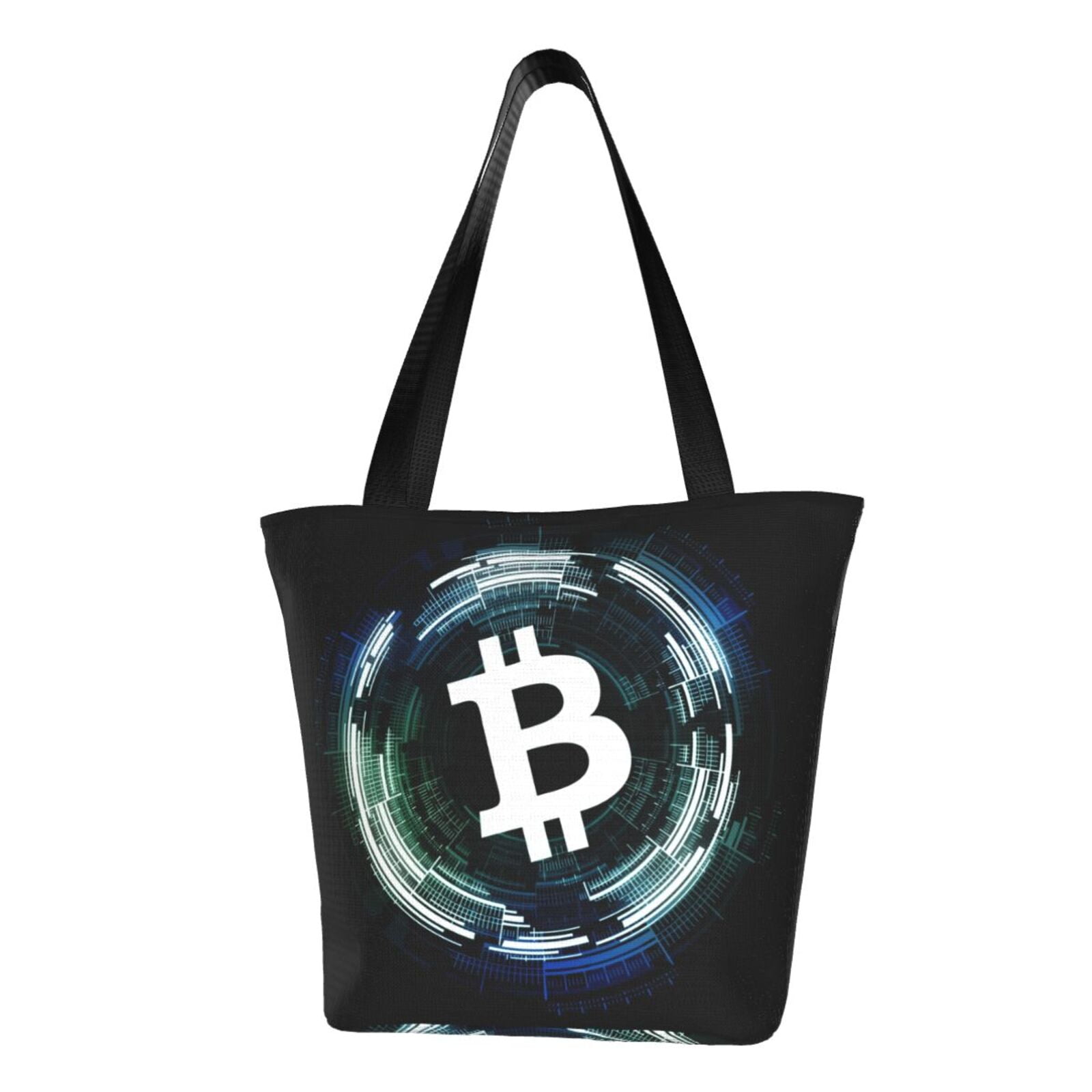 TEQUAN Reusable Shoulder Tote Bags, Cryptocurrency Blockchain Bitcoin  Prints Polyester Casual Shopping Grocery Bag for Women - Walmart.com