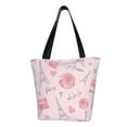thumbnail image 1 of TEQUAN Reusable Shoulder Tote Bags, Cute Pink Parisian Style Prints Polyester Casual Shopping Grocery Bag for Women, 1 of 8