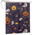 thumbnail image 1 of TEQUAN Shower Curtain for Bathroom, Halloween Pumpkins Bats Witch Printed Waterproof Polyester Bathroom Curtain with Hooks, 60" x 72", 1 of 8