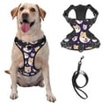 thumbnail image 1 of TEQUAN Small Dog Harness with Leash, Cartoon Funny Shiba Inu Dog Prints Reflective No Pull Adjustable Pet Vest (S), 1 of 7