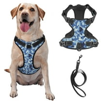 TEQUAN Small Dog Harness with Leash, Digital Camo Style Prints Reflective No Pull Adjustable Pet Vest (S)