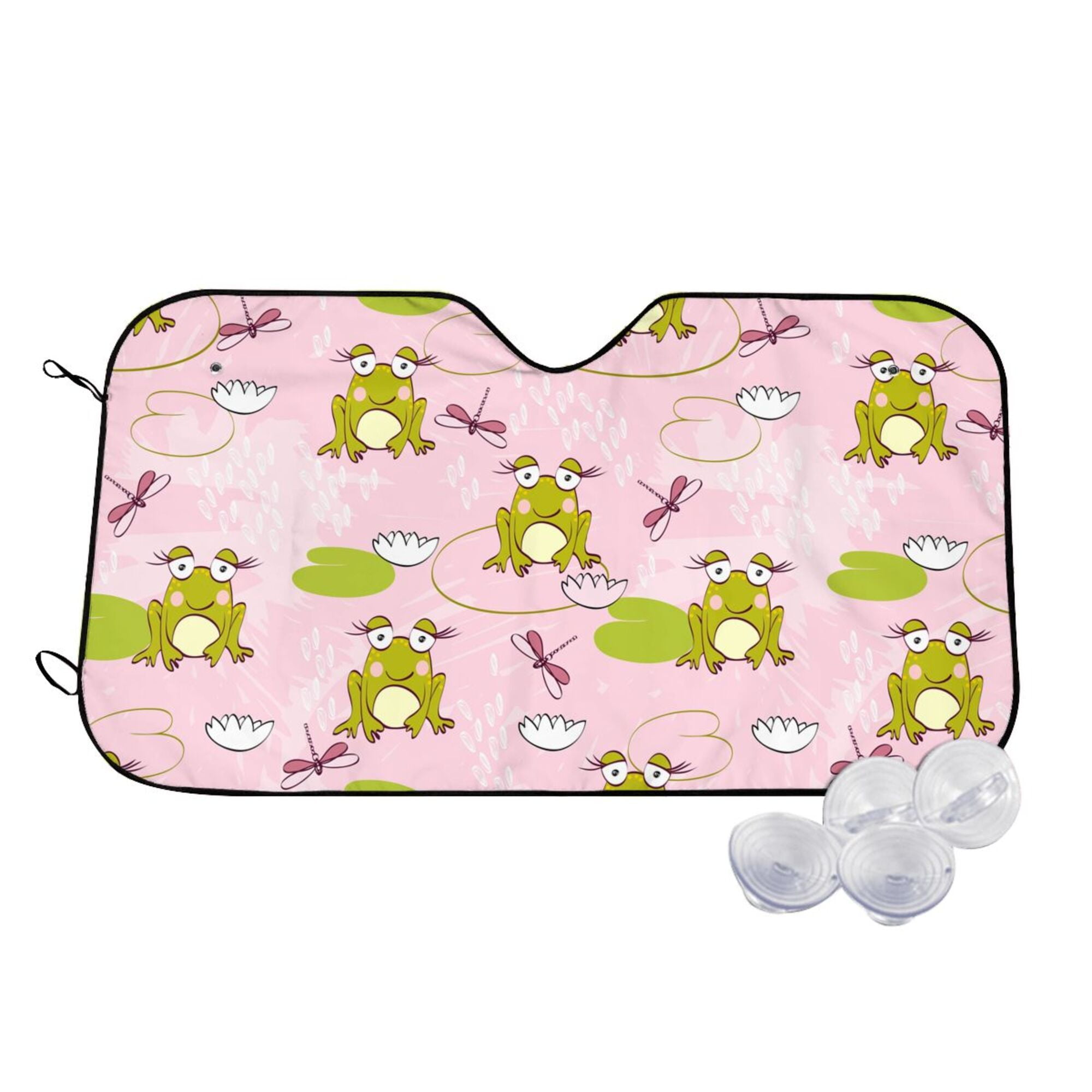 Cherry Pink Pattern Print Car Sun Shade