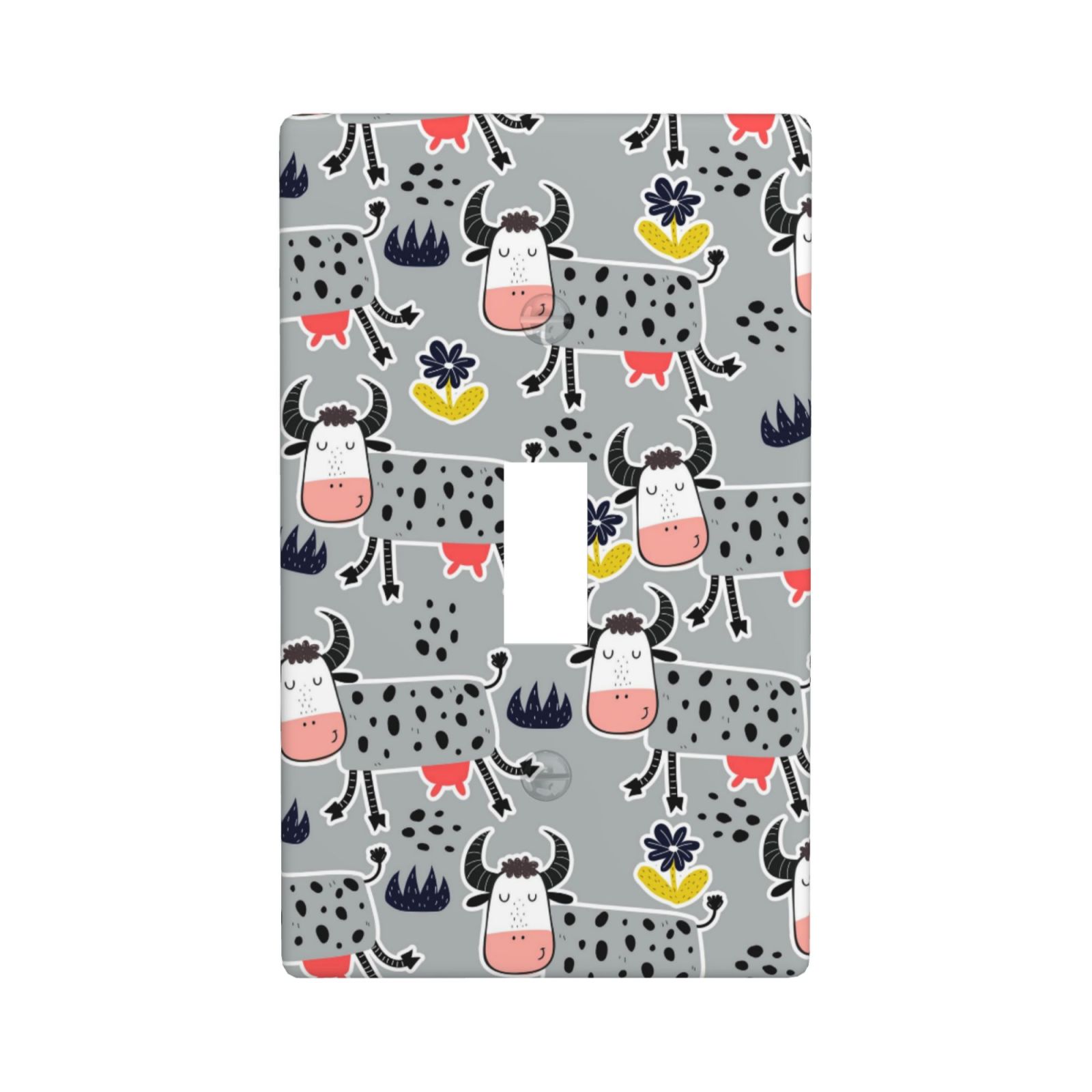 Cow Toggle TEQUAN Toggle Light Switch Wall Plate, Cartoon Happy Dairy Cows ...