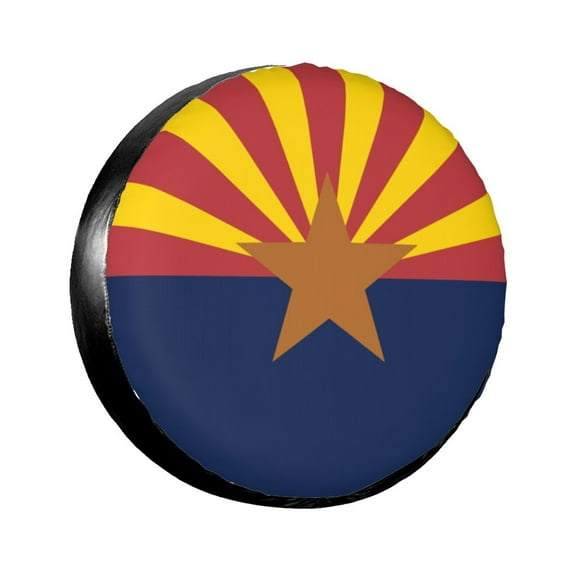 TEQUAN Universal Waterproof Spare Tire Cover, Dustproof Sun Protection Arizona State Flag Pattern Wheel Cover, 17 inch
