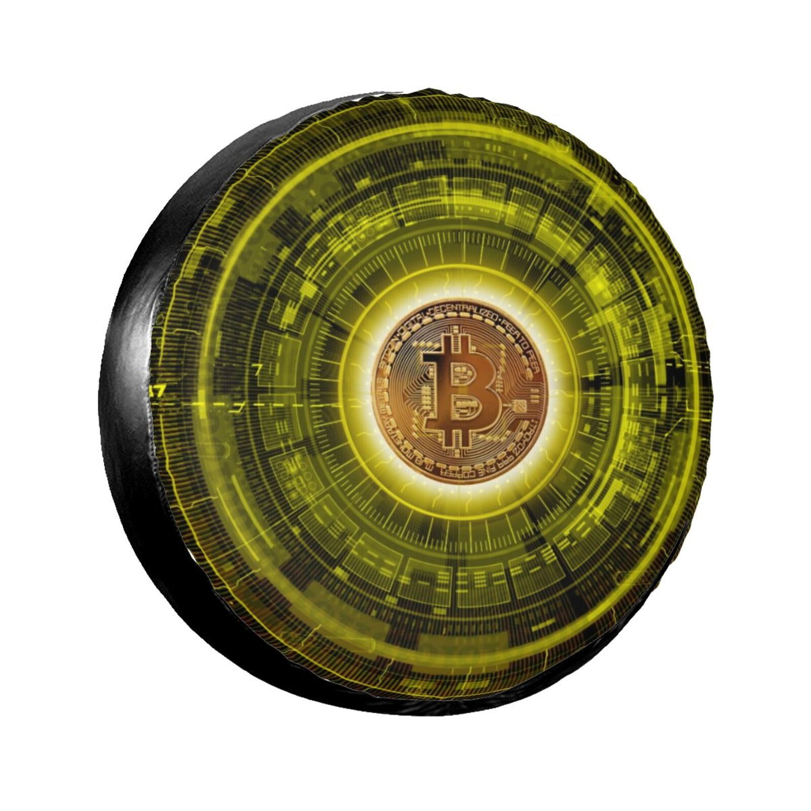TEQUAN Universal Waterproof Spare Tire Cover, Dustproof Sun Protection Gold  Bitcoin Blockchain Cryptocurrency Pattern Wheel Cover, 15 inch - Walmart.com