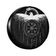 thumbnail image 1 of TEQUAN Universal Waterproof Spare Tire Cover, Dustproof Sun Protection Gothic Bird Viking Runes Pattern Wheel Cover, 14 inch, 1 of 7